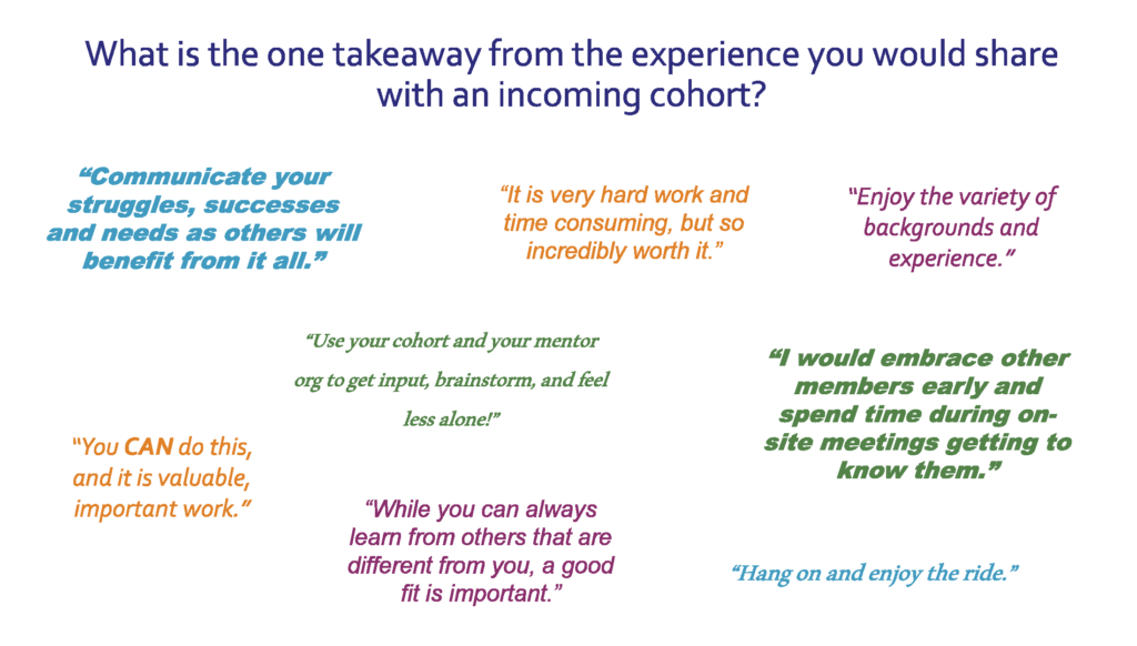 Thoughts from Cohort 1 that were shared with Cohort 2